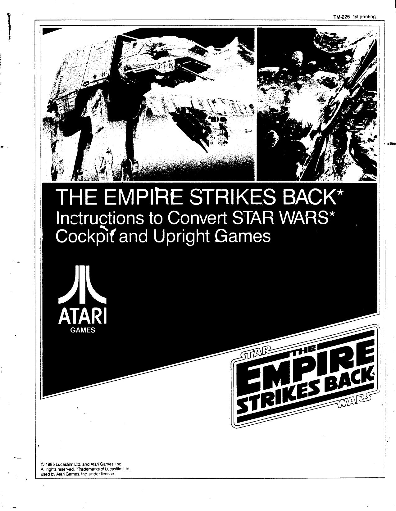 The Empire Strikes Back (TM-226 1st Printing) (Conv. Star Wars Cockpit & Upright) (U)