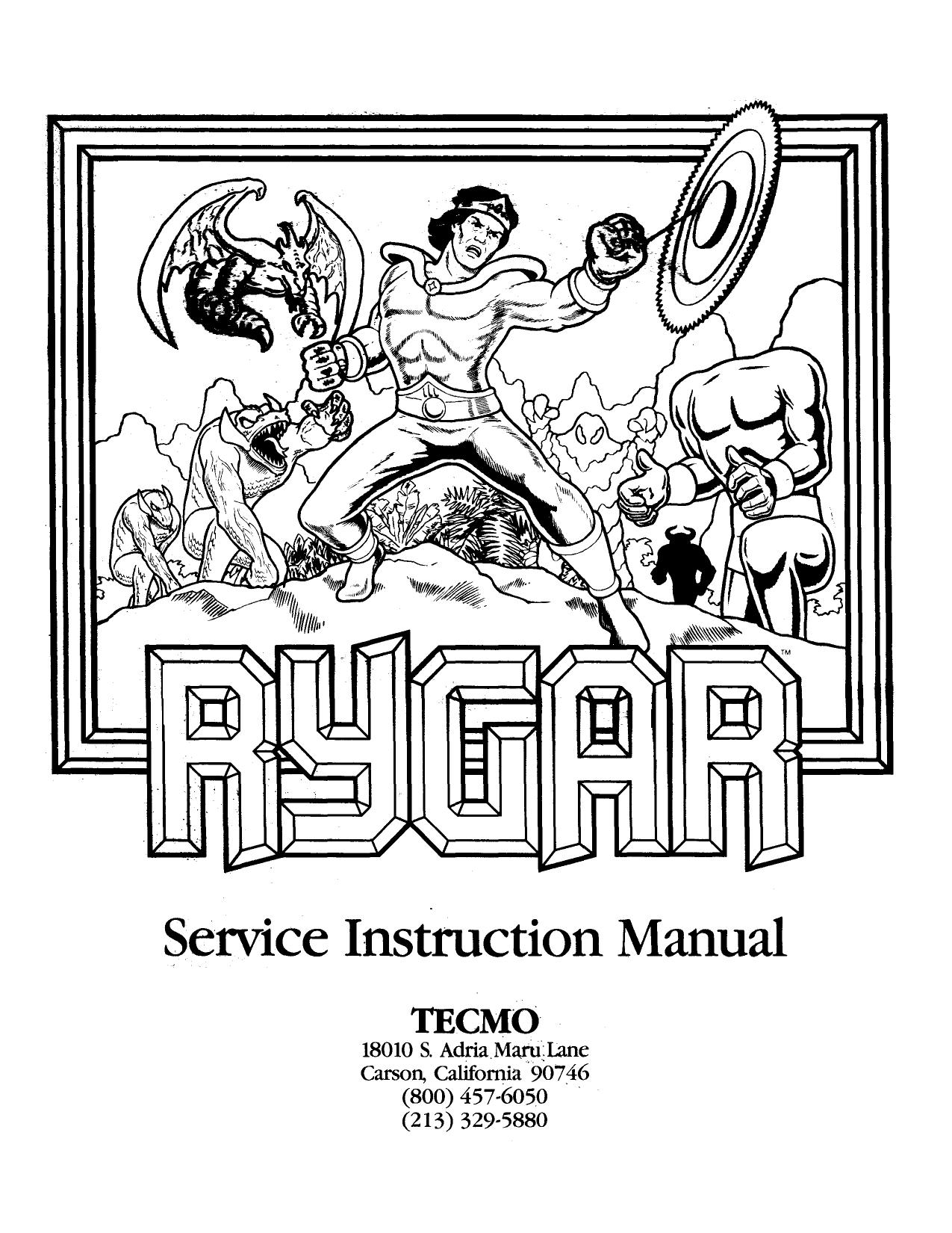 Rygar (Service Instructions) (U)