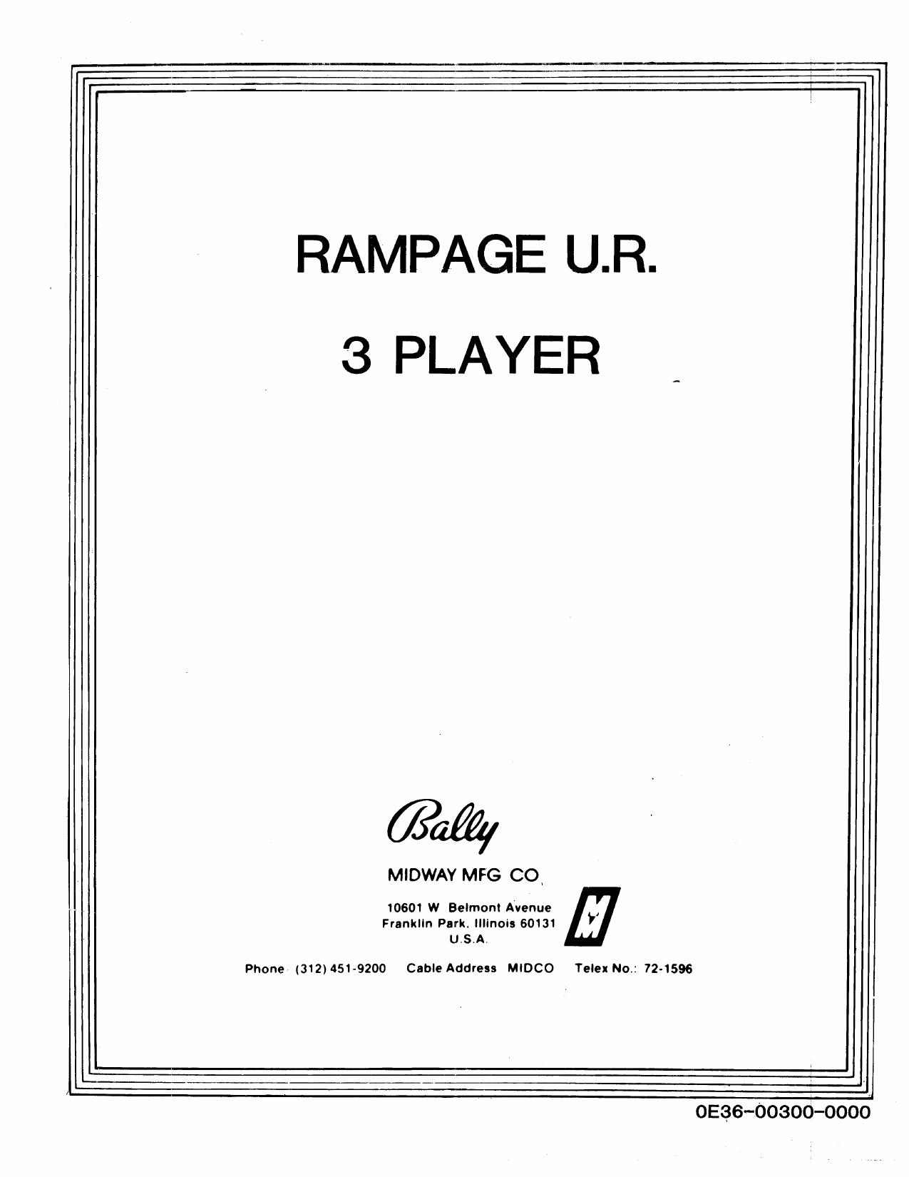 Rampage (3 Player Upright)