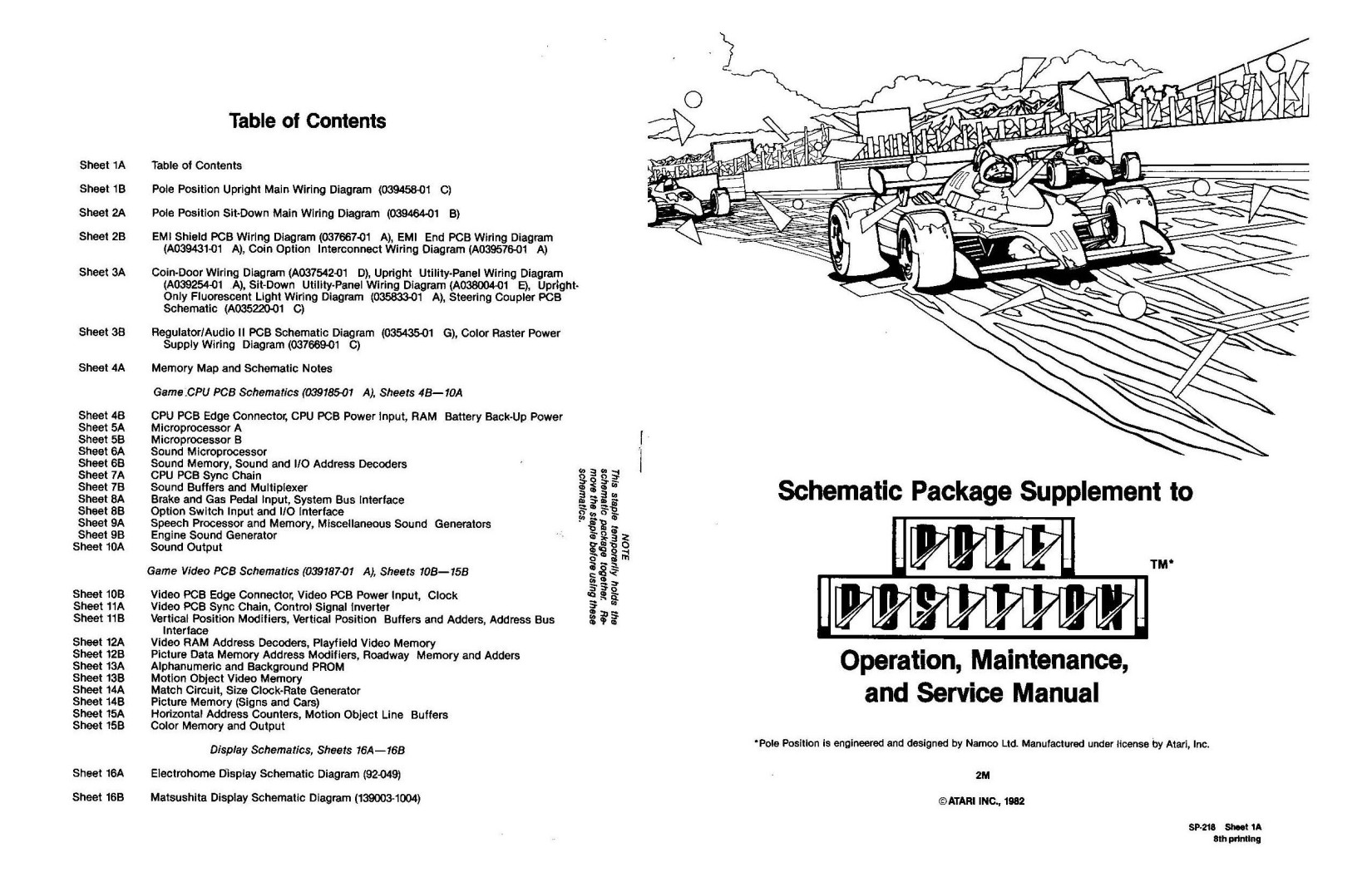 Pole Position (SP-218 8th Printing) (Schematic Package) (U)