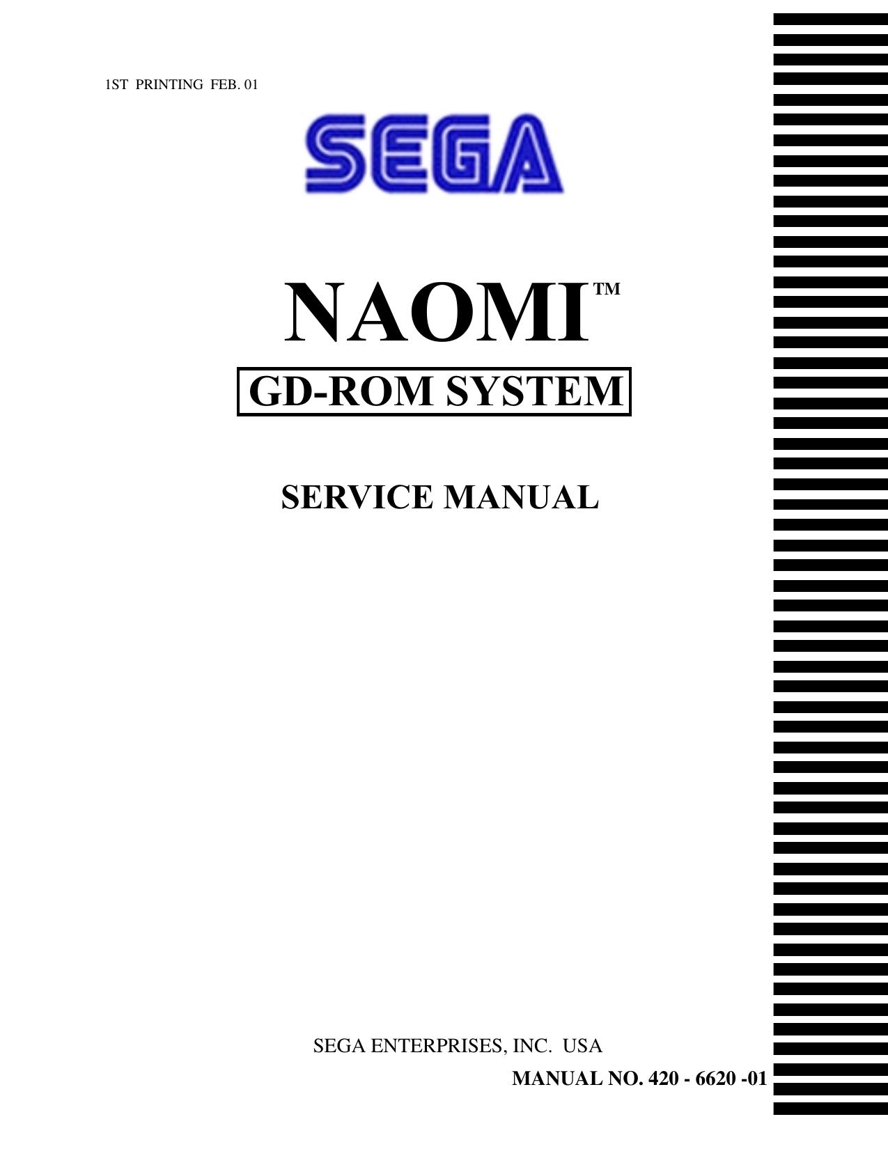 Sega Naomi gdrom system manuel