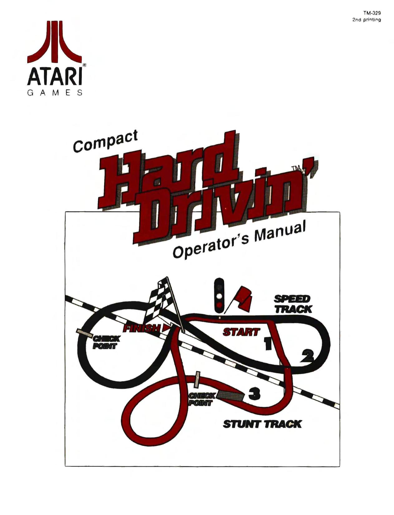 Hard Drivin Operator's manual - 3rd printing