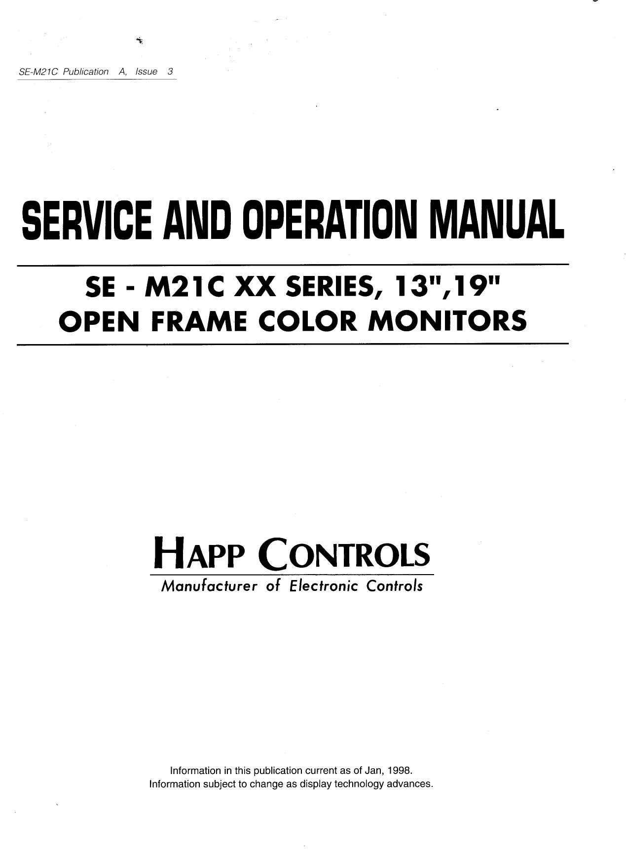 Happ Controls SE-M21C XX (13in or 19in Color Raster) (Service & Ops) (U)