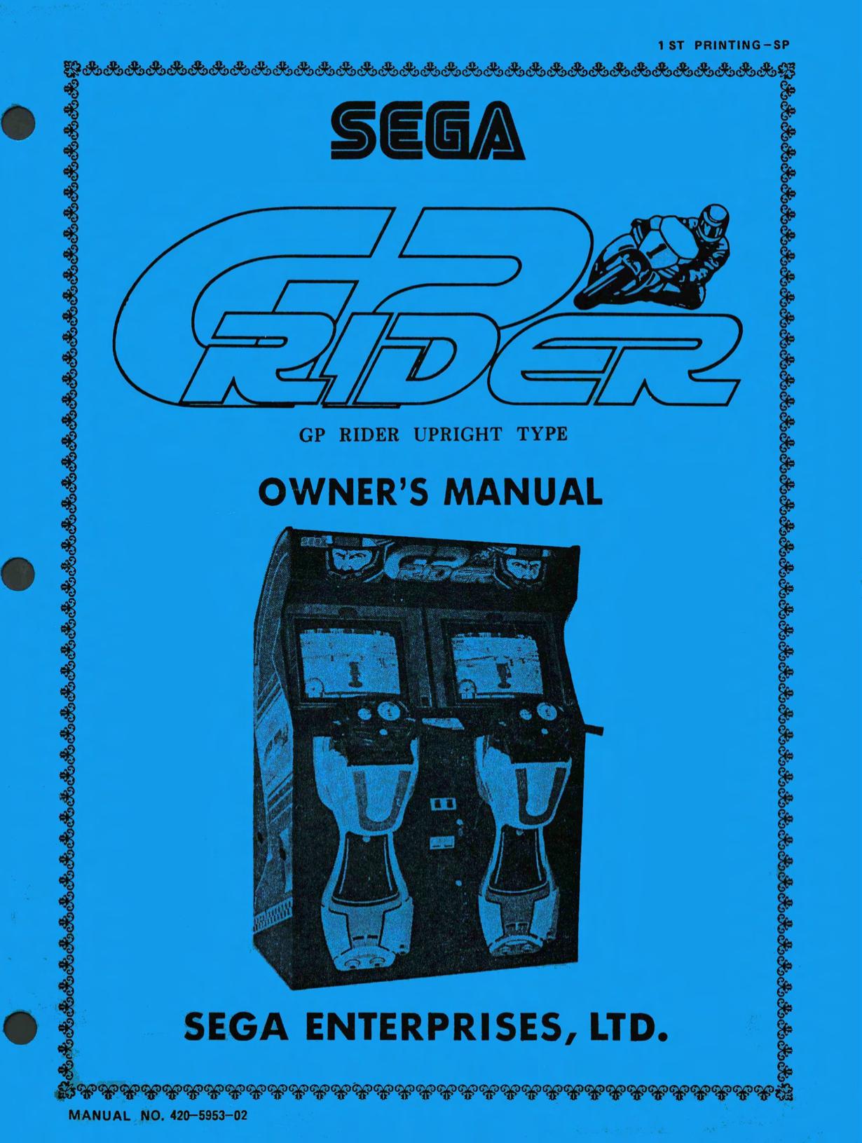 GP Rider Upright Type Owners Manual 1st Printing SP (420-5953-02)