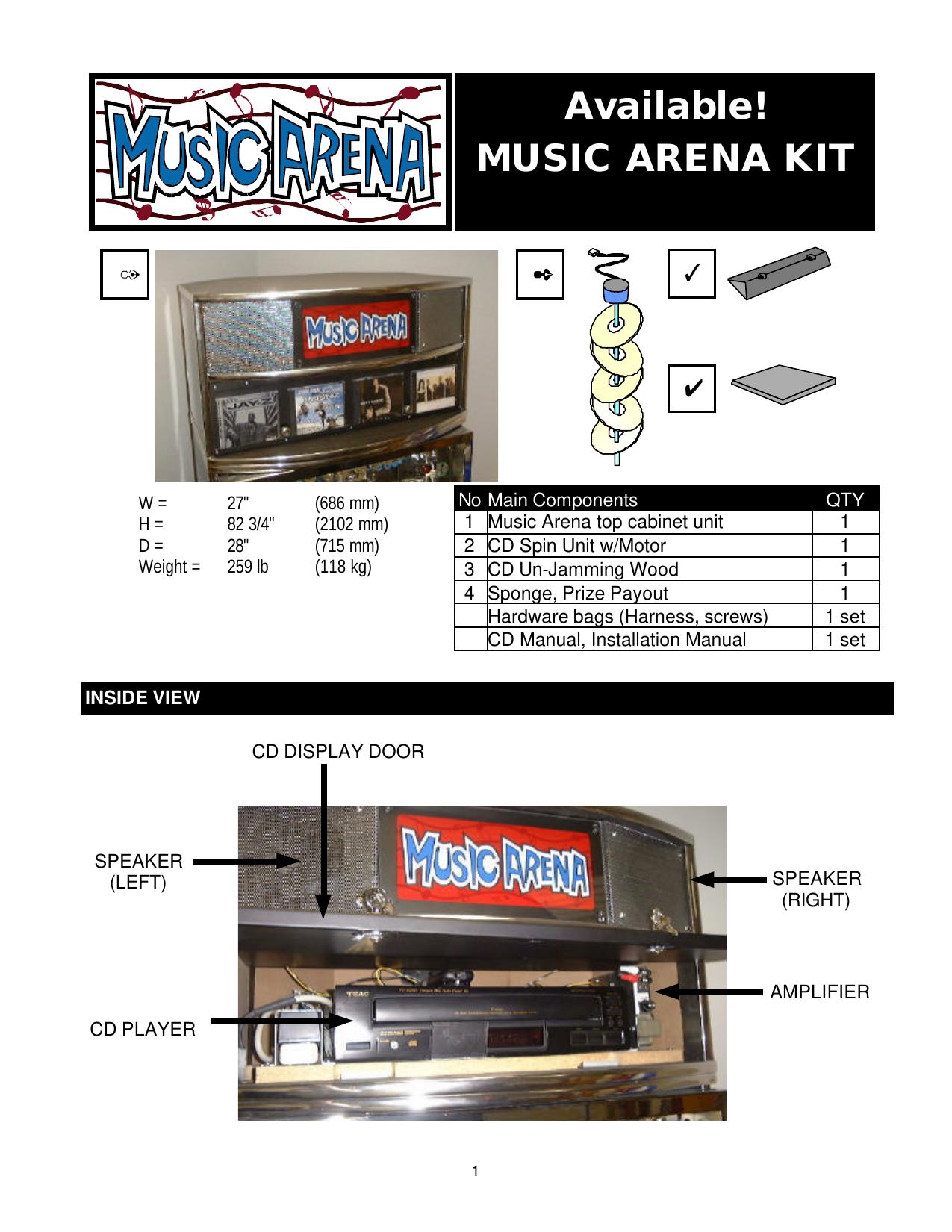 062200 Music Arena KIT specification sheet.pub