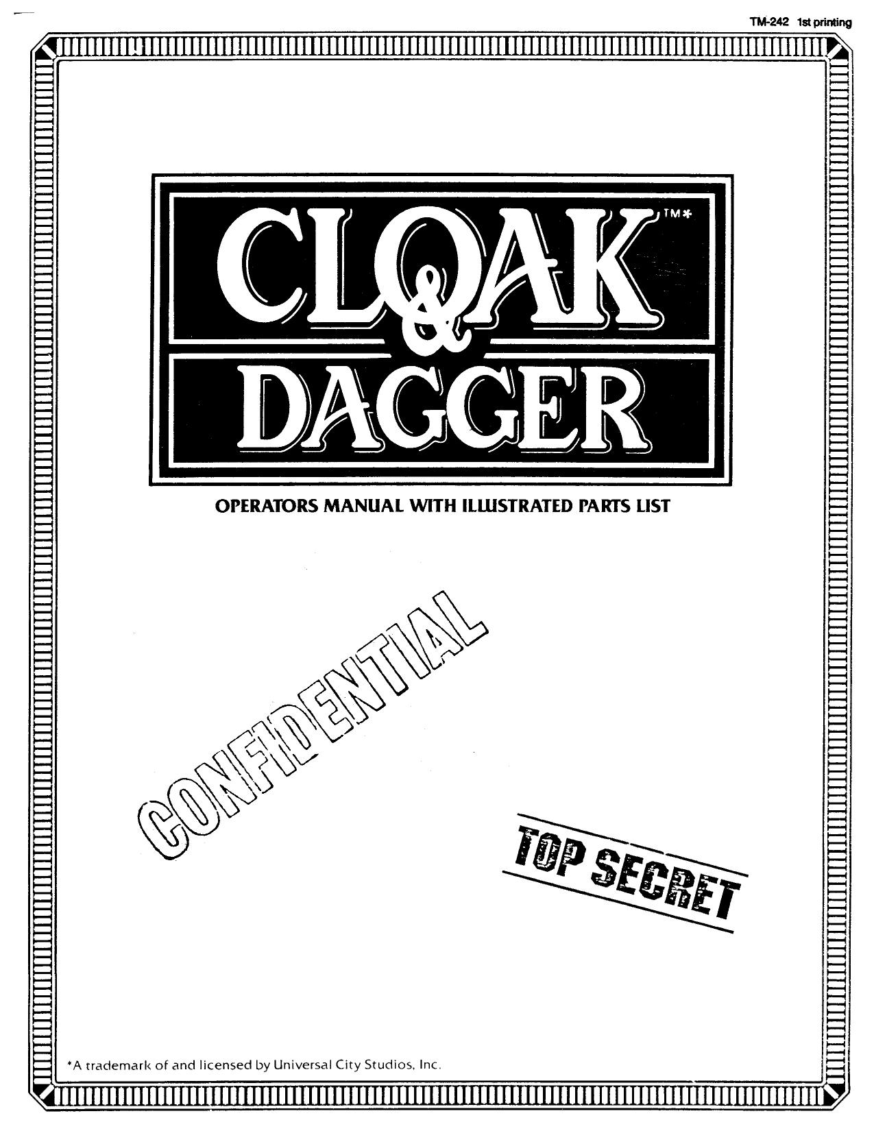Cloak and Dagger (TM-242 1st Printing) (Op & Parts) (U)