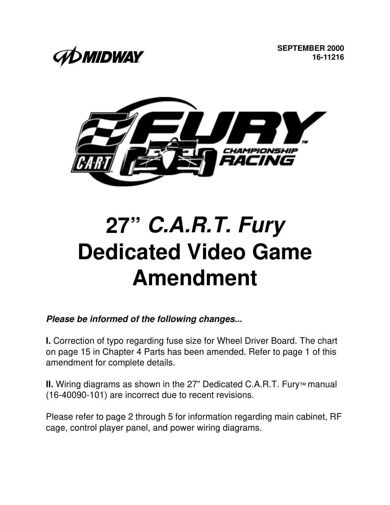Cart Fury Dedicated 27in Amendment