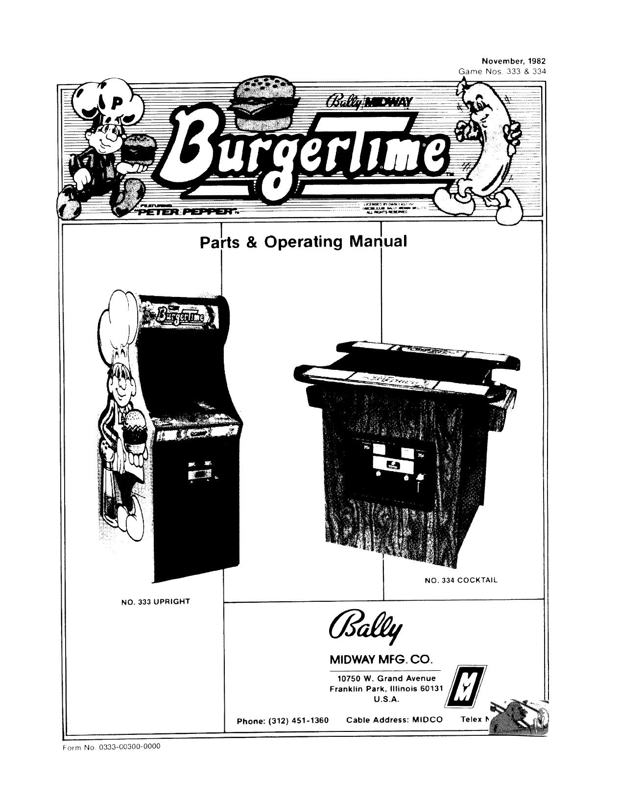BurgerTime Manual