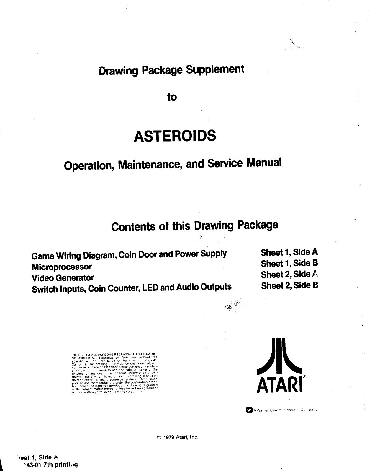 Asteroids (Caberat DP-143 7th Printing) (Drawing Package) (U)