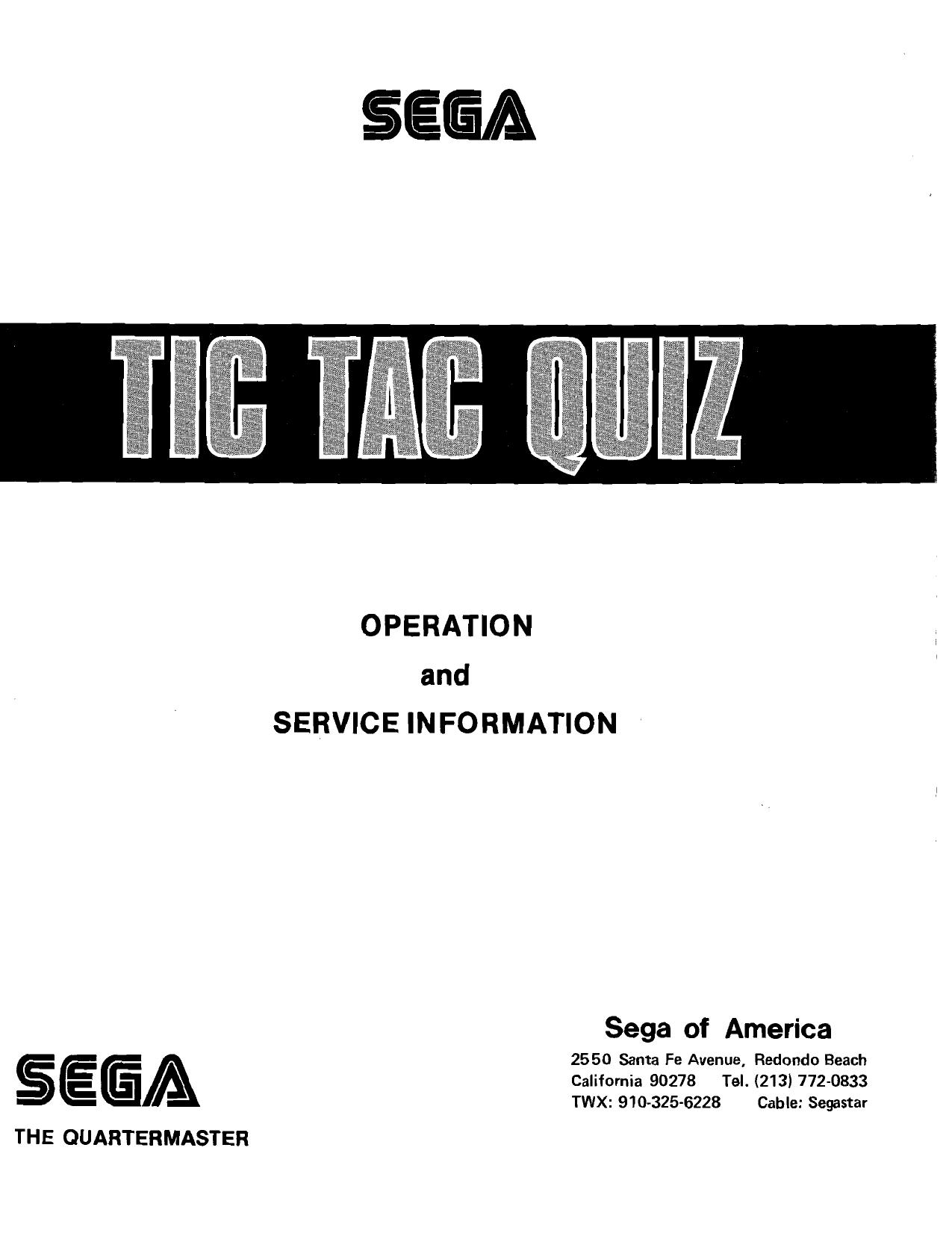 Tic Tac Quiz Sega