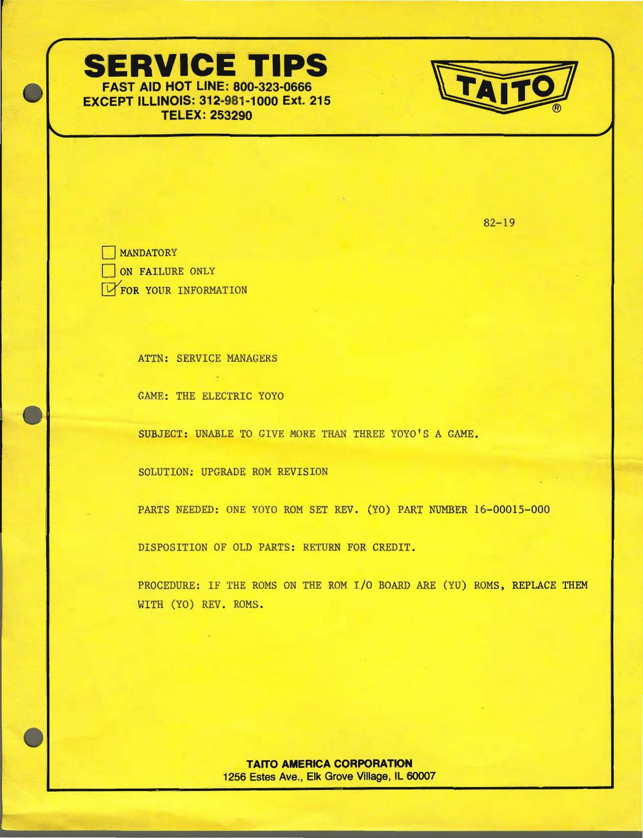 The Electric Yoyo Service Tip (82-19)