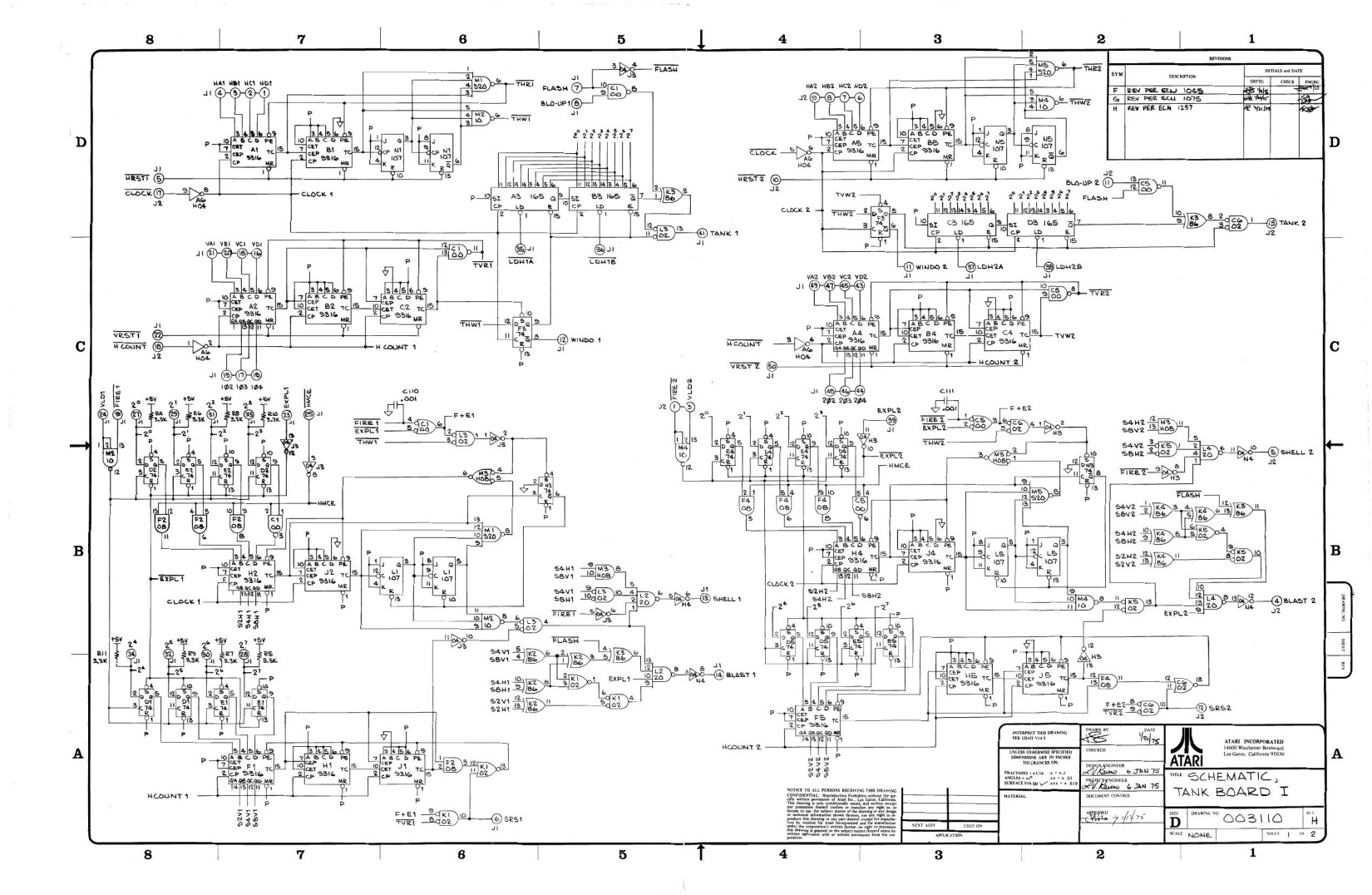 Tank TM-10 Board I Schematics Rev.H