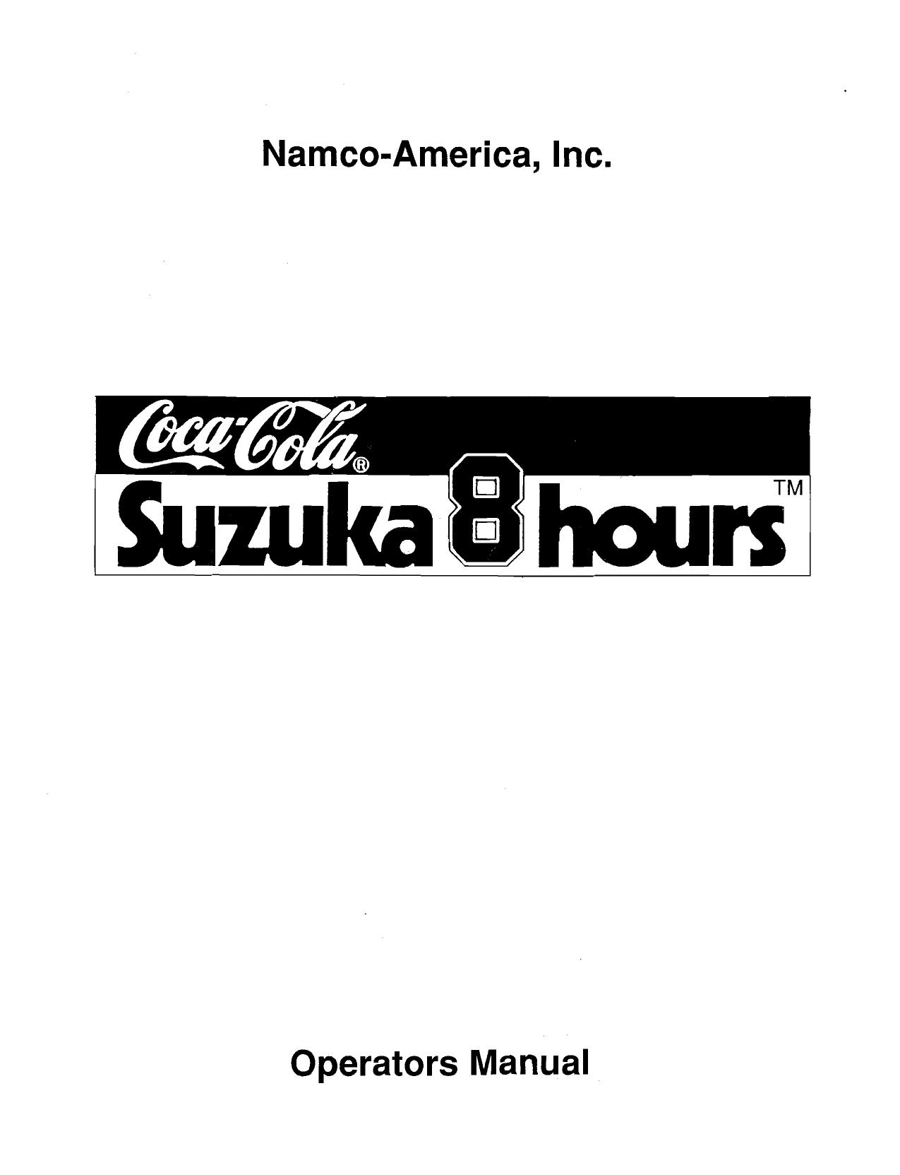 Suzuka 8 Hours Coca Cola Operators Manual