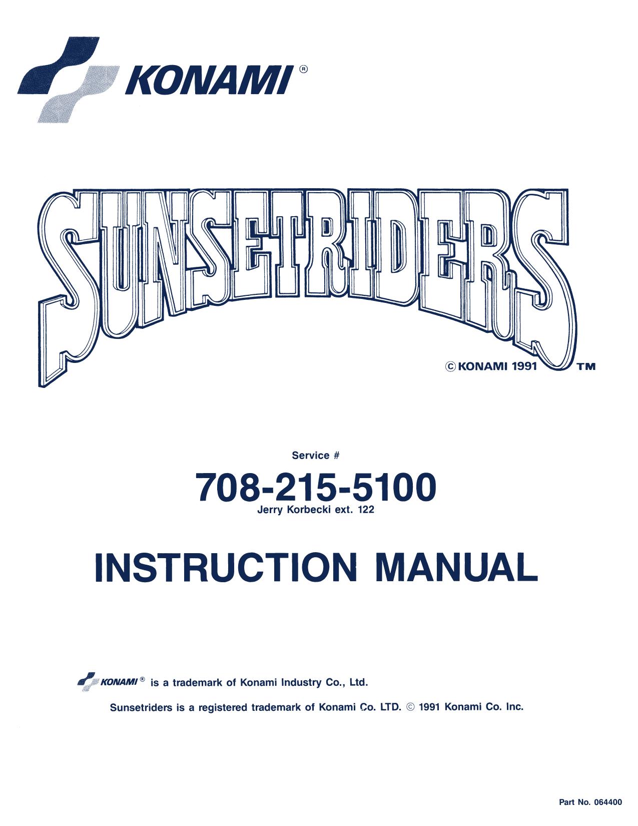 Sunset Riders (Instructions) (U)