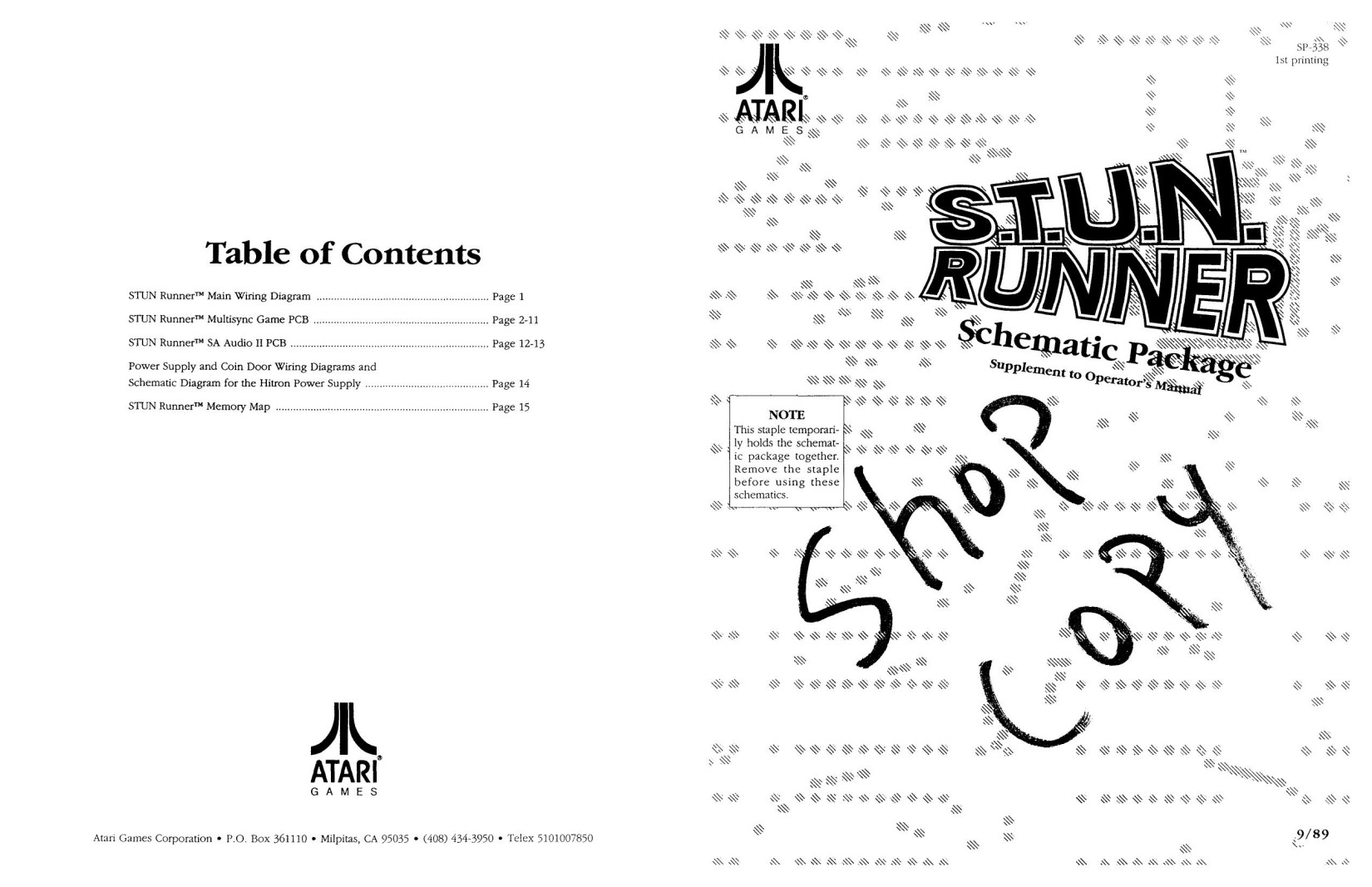 Stun Runner (SP-338 1st Printing) (Schematic Package) (U)