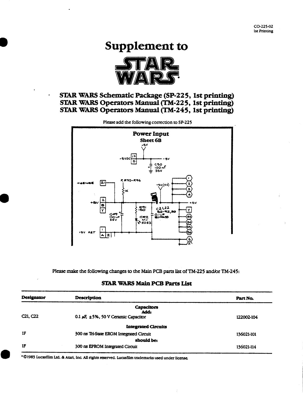Star Wars CO-225-02 1st Printing