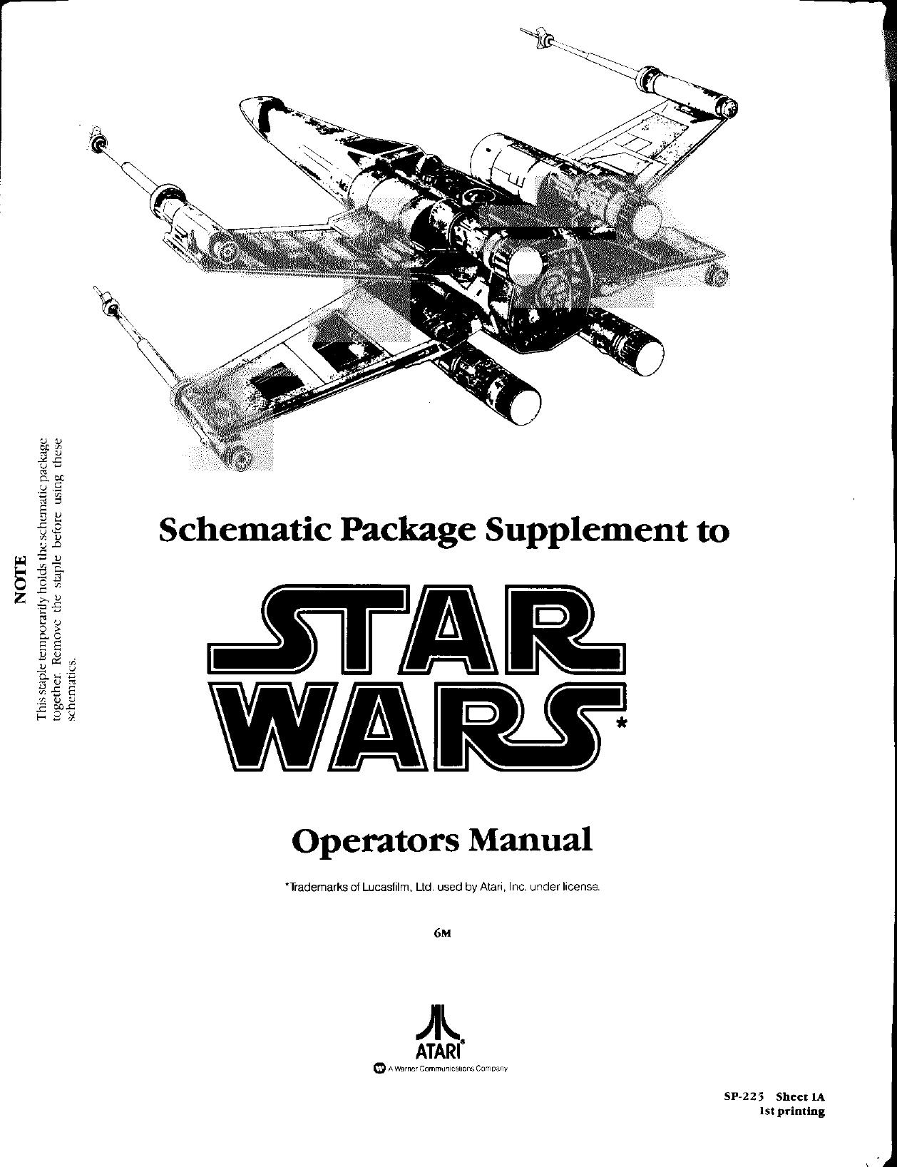 Star Wars (Cockpit SP-225 1st Printing) (Schematic Package) (U)