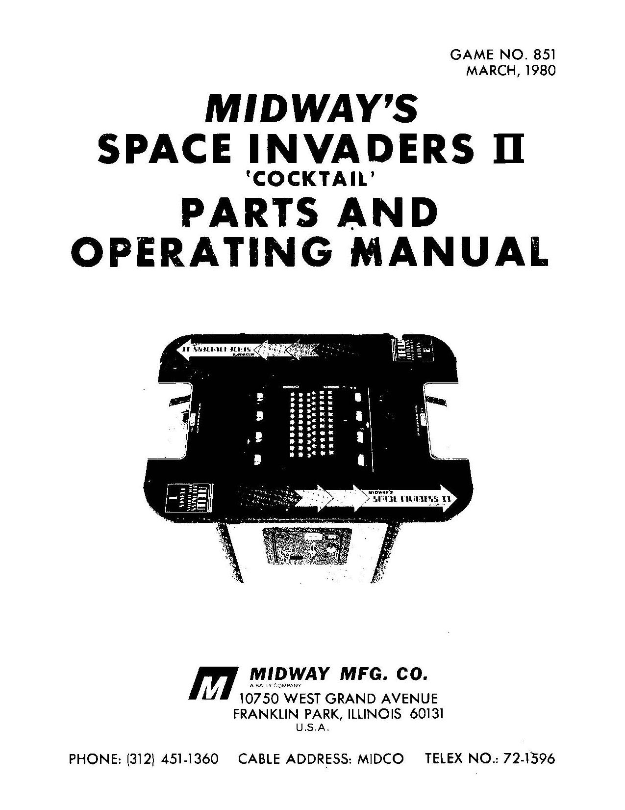 Space Invaders II Cocktail (Parts & Operating) (U)