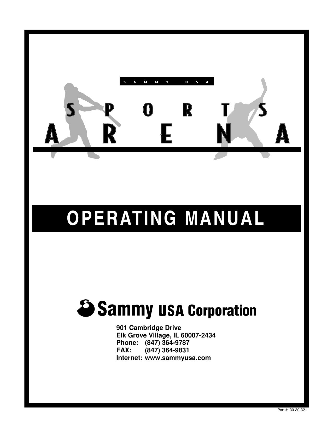 S Arena Operating Manual 0298 Update.pub