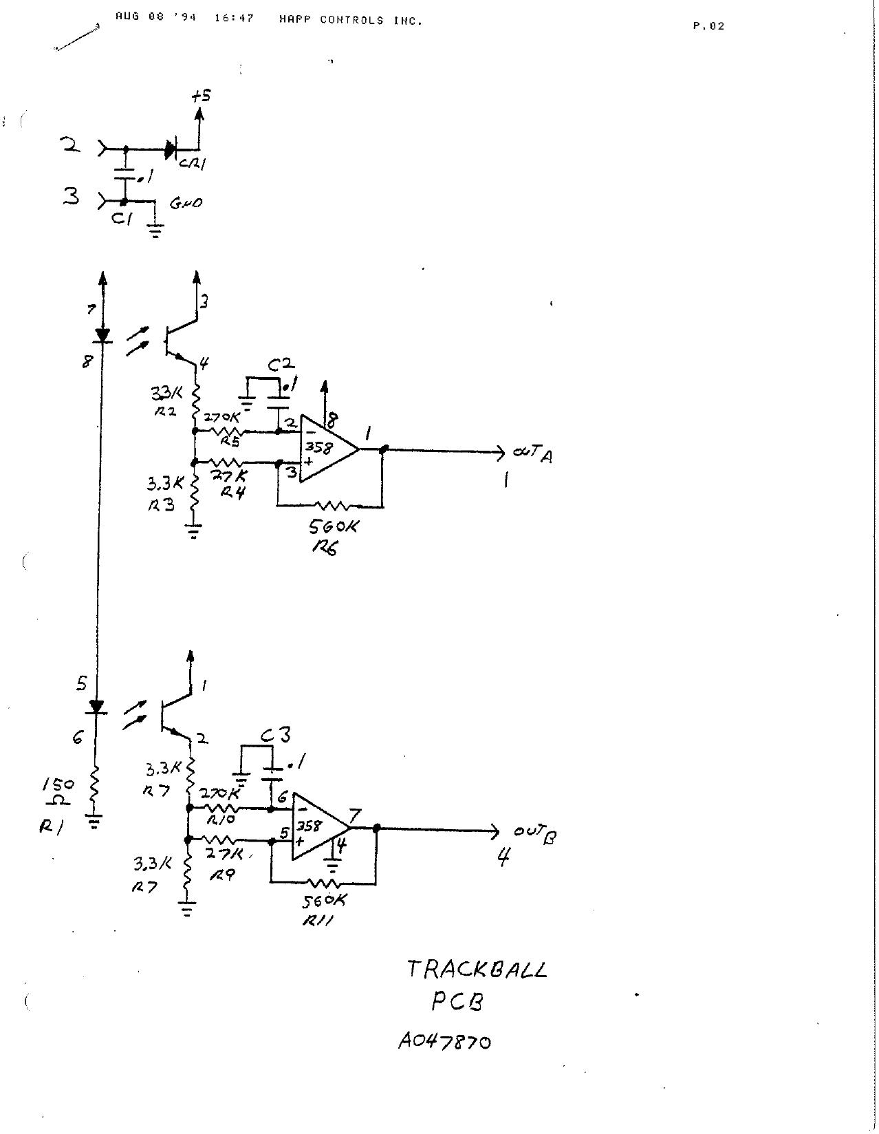 Sensor board for Trackball Happ