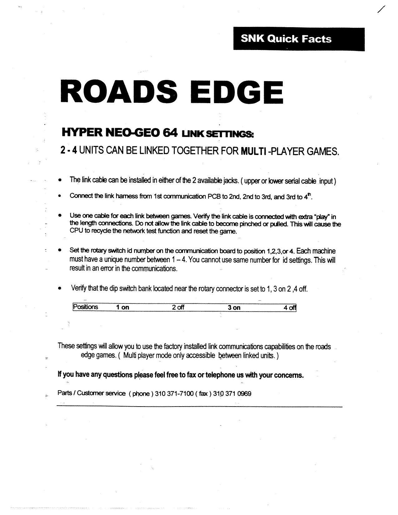 RoadsEdge Manual
