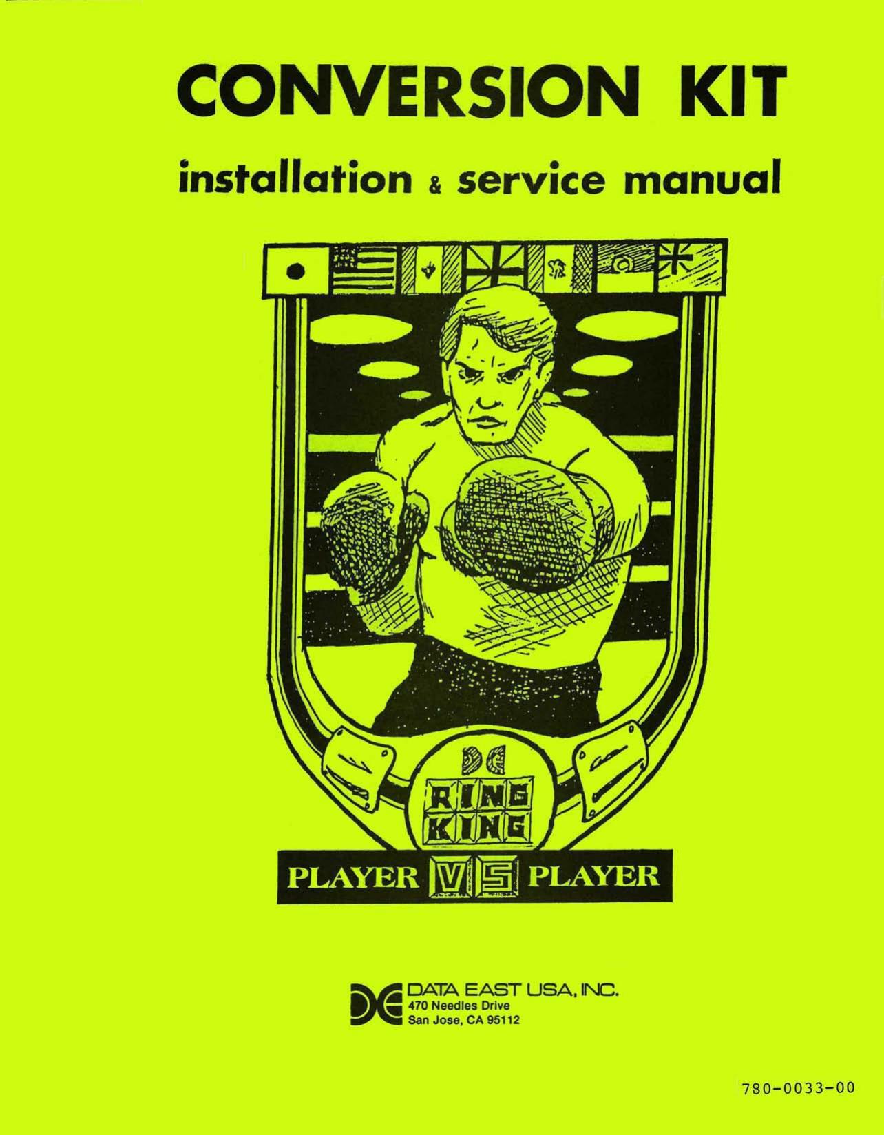 Ring King II Player vs Player Conversion Kit (780-0033-00)