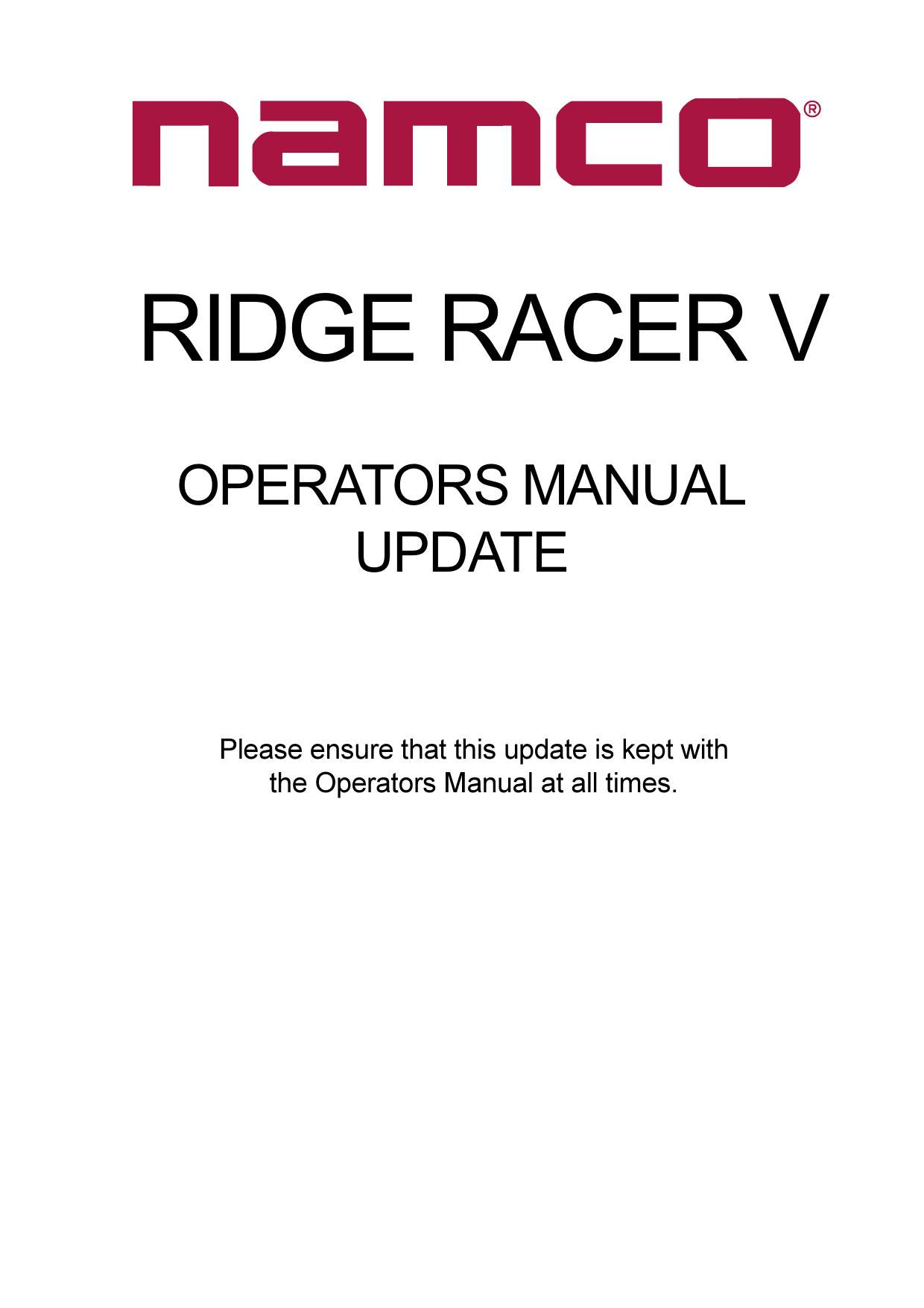 Operators Manual Update