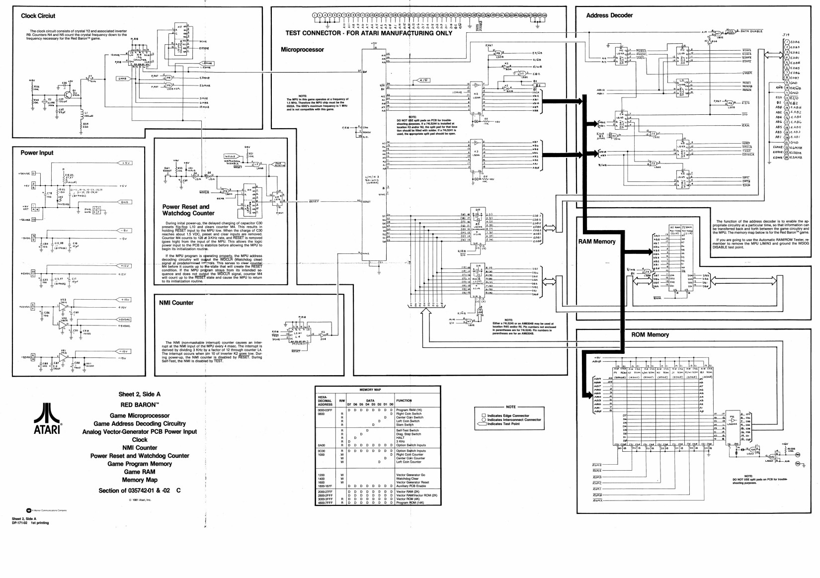 Red Baron (DP-171 Sitdown 1st Printing) (Schematics) (Sheet 1 & 3 Missing) (U)