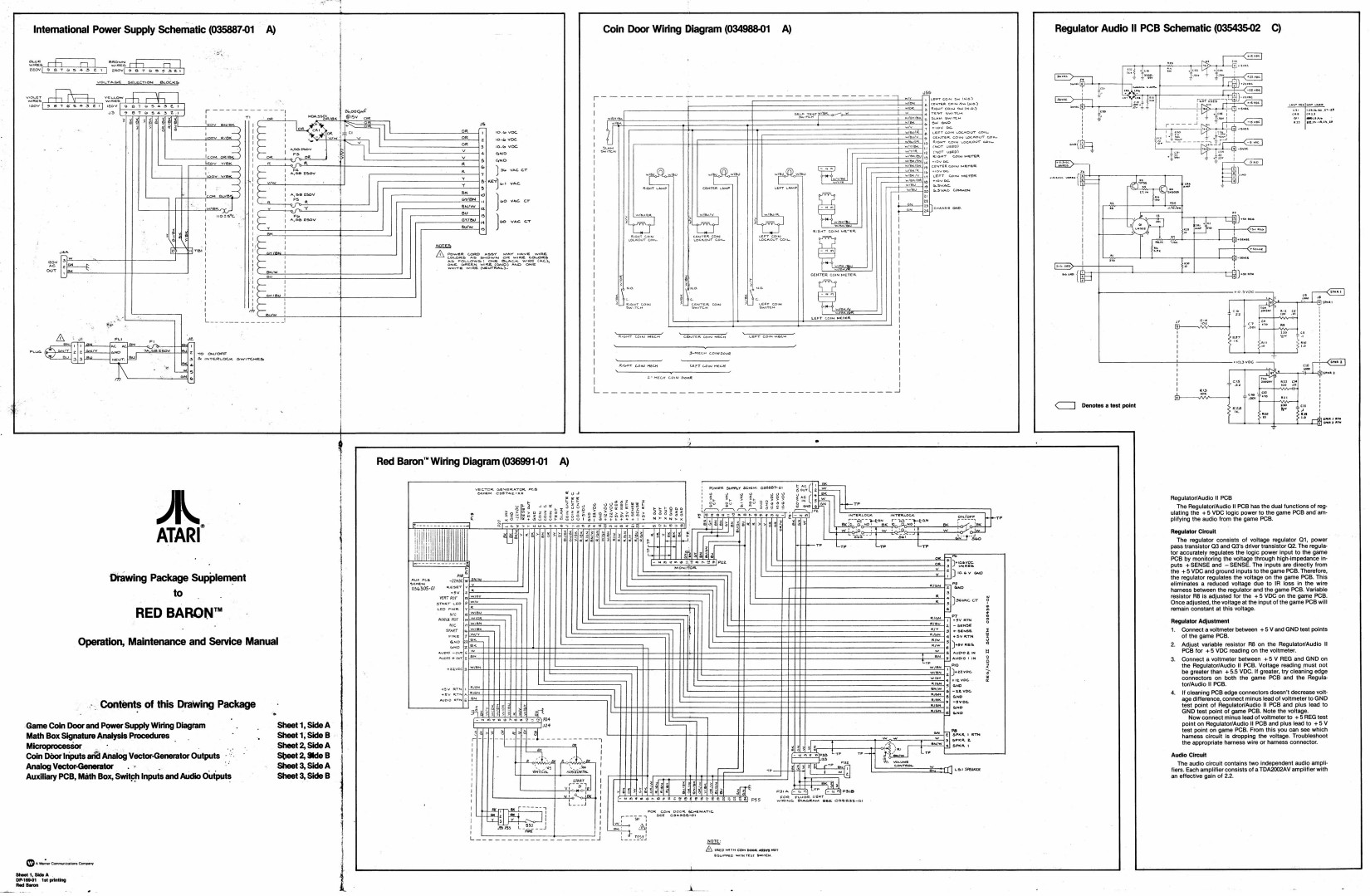 Red Baron (DP-169 Upright 1st Printing) (Drawing Package) (Sheet 2 Missing) (U)