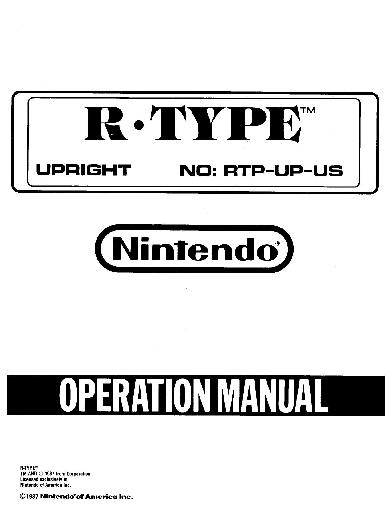 R-Type (Upright)(Nintendo) (Operation) (U)