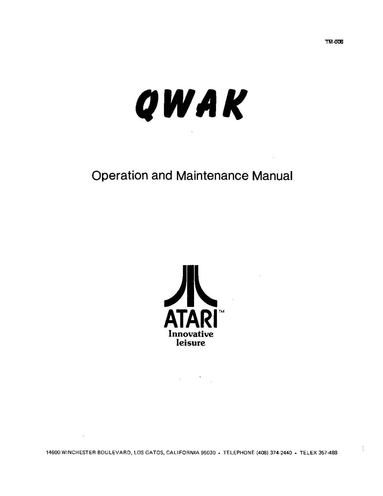 Qwak (TM-008) (Op-Maintenance) (U)