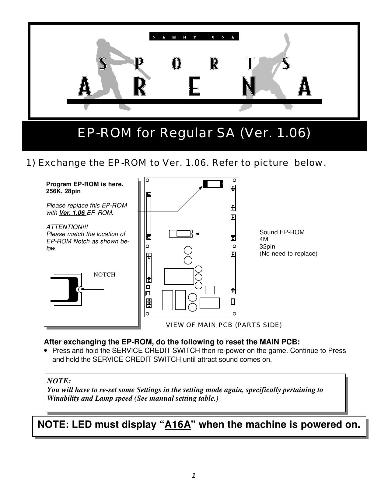 071601 S Arena Operating Manual (Only setting) A16A.pub