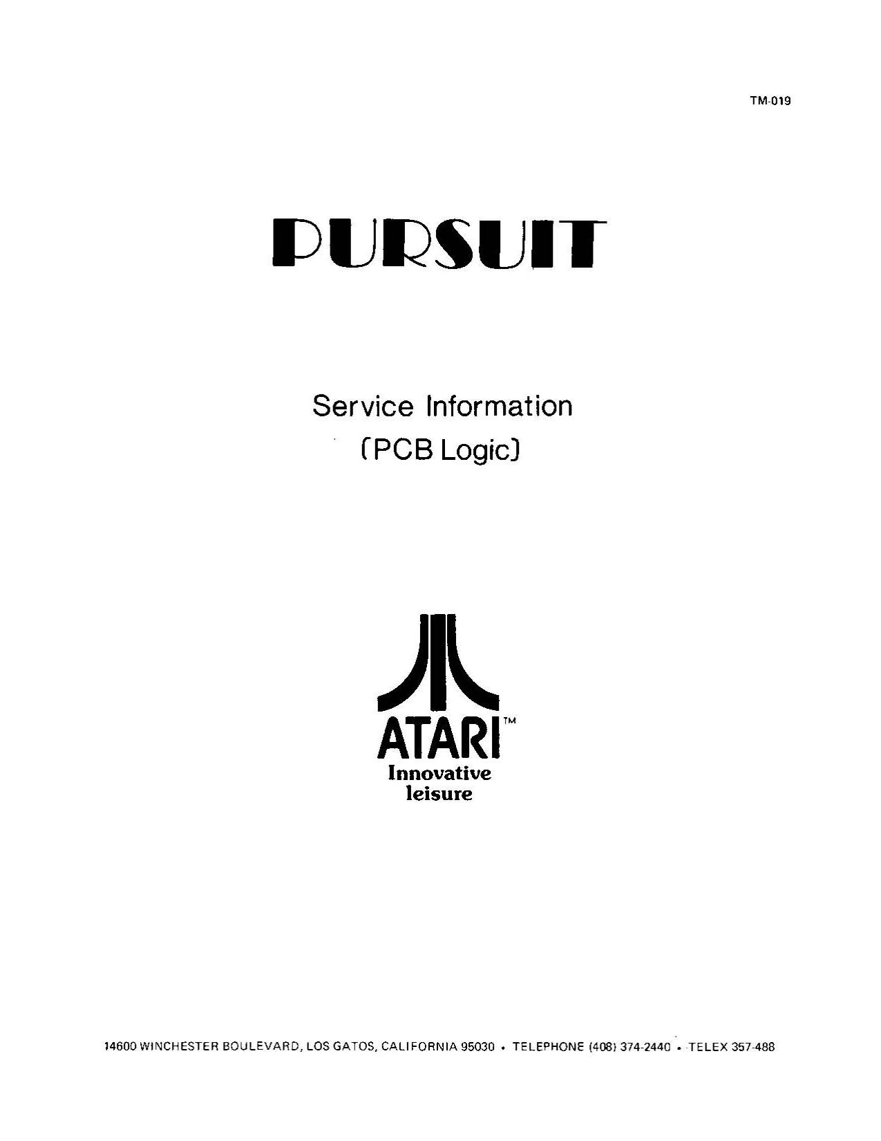 Pursuit (TM-019) (Service Information) (U)