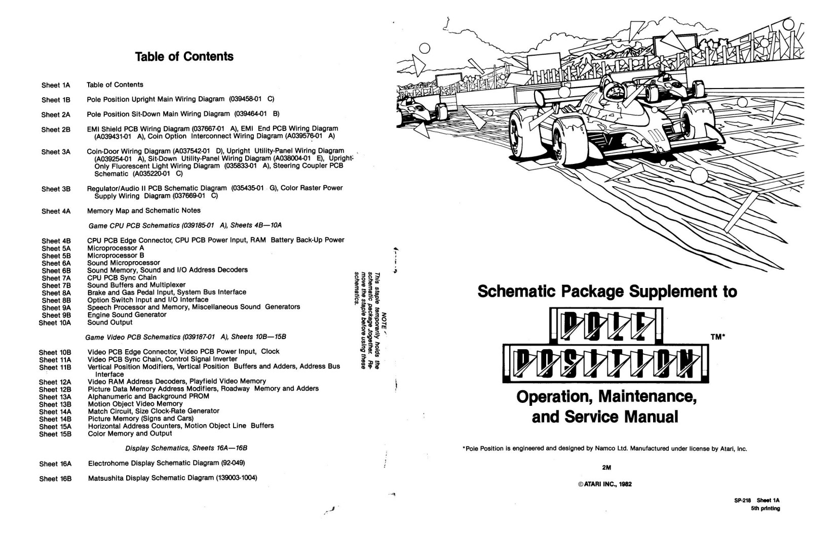 Pole Position (SP-218 5th Printing) (Schematic Package) (U)