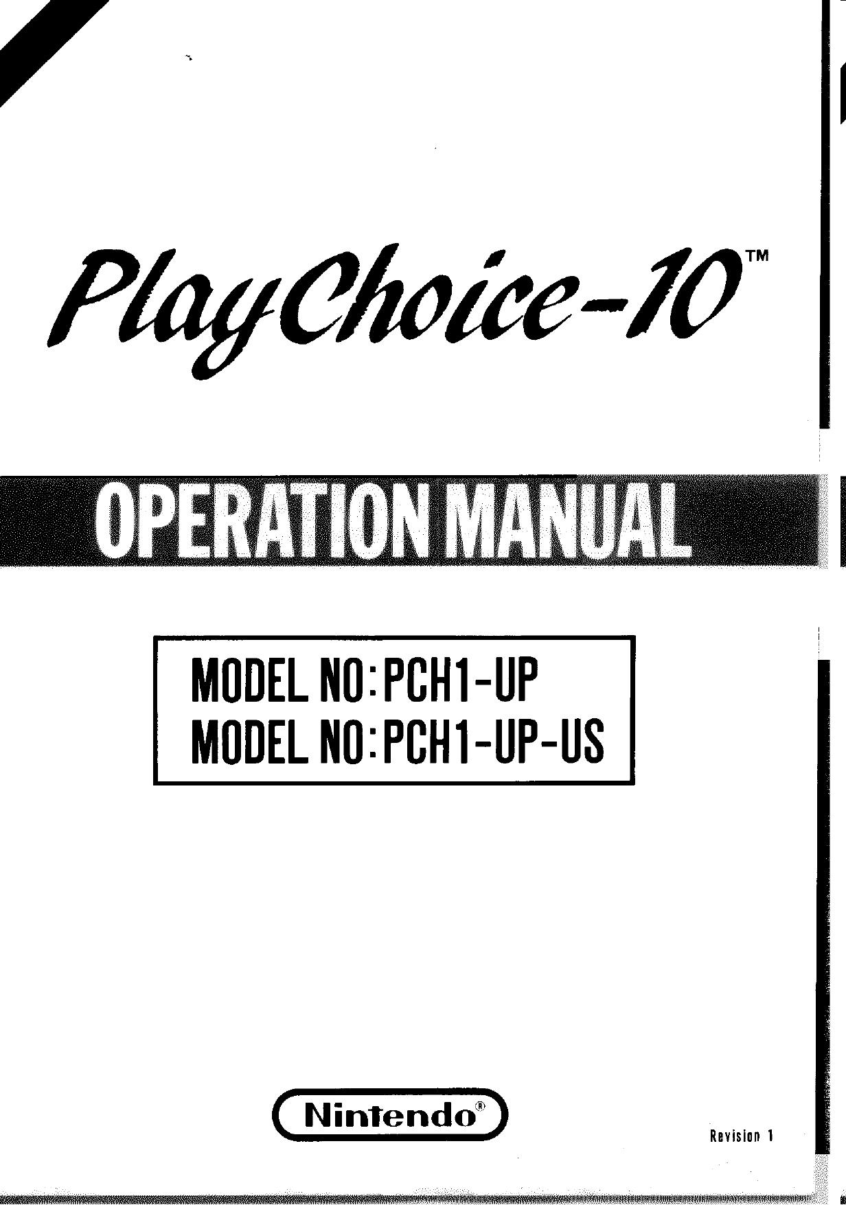 Nintendo Playchoice 10 cabinet & système manuel