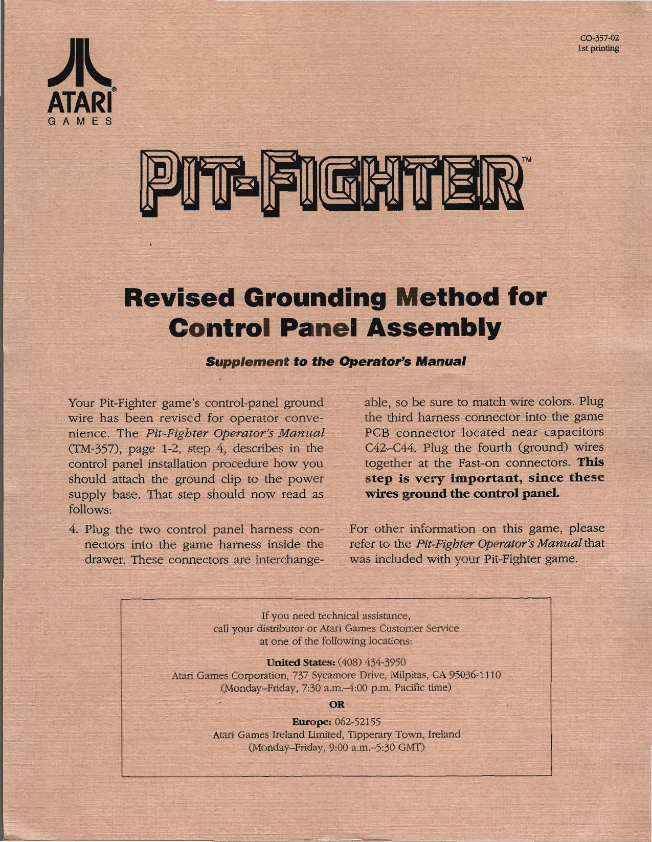 Pit-Fighter CO-357-02 1st Printing