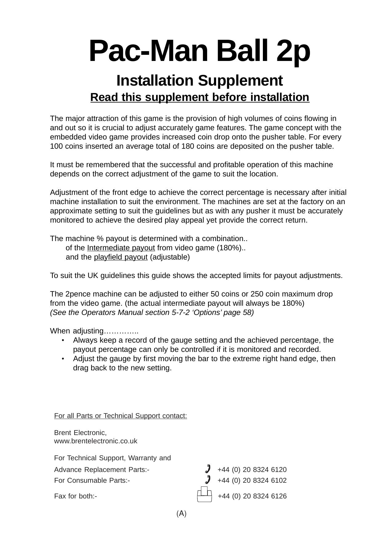 Installation Supplement Manual 2p