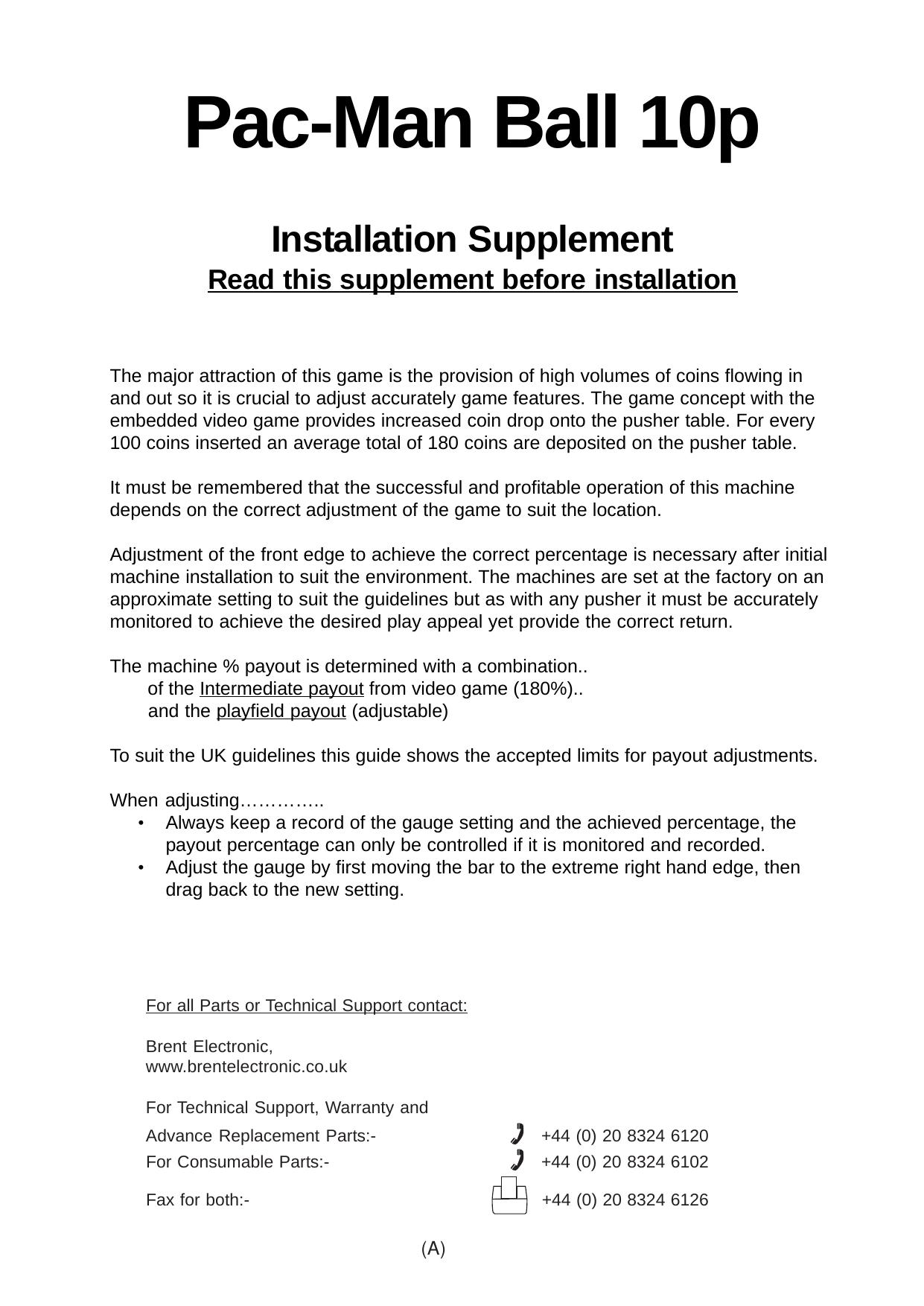 Installation Supplement Manual 10p
