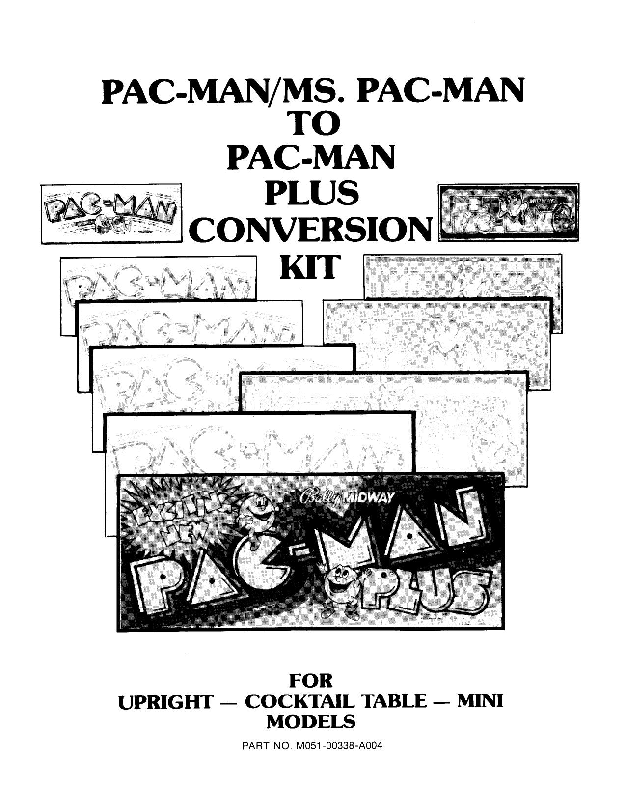Pac-Man & Ms. Pac-Man to Pac-Man Plus Conversion Kit (U)