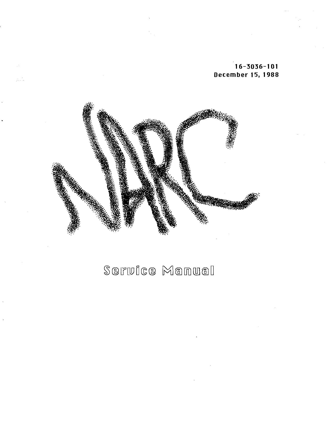 Narc Preliminary Manual with Schematics (Dec 88)