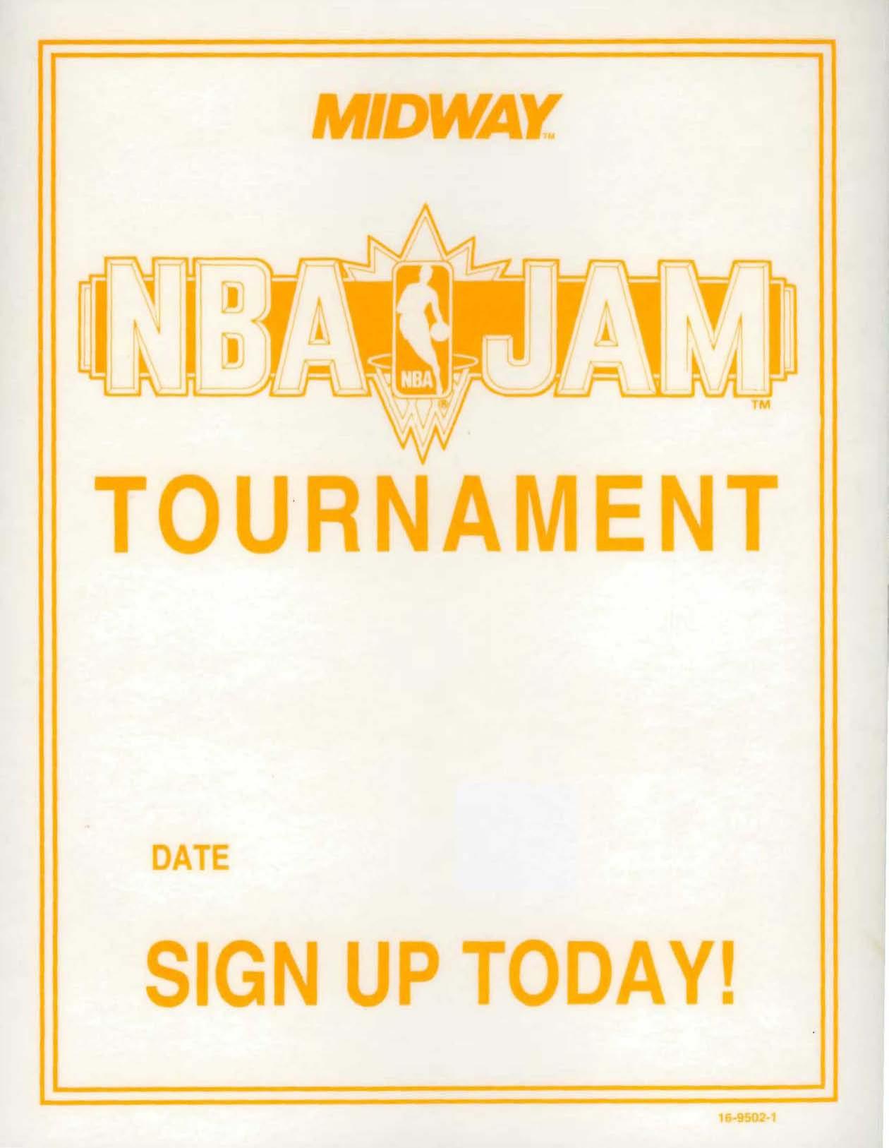 NBA Jam Tournament Signup Sheet (16-9502-1)