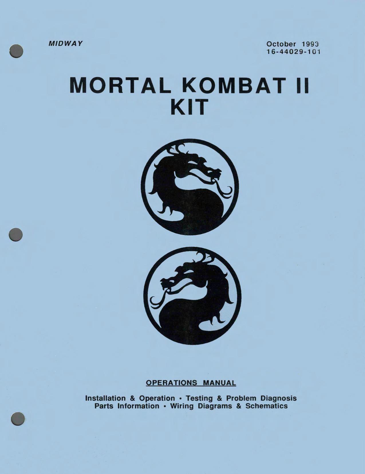 Mortal Kombat 2 Kit (16-44029-101 Oct 1993)