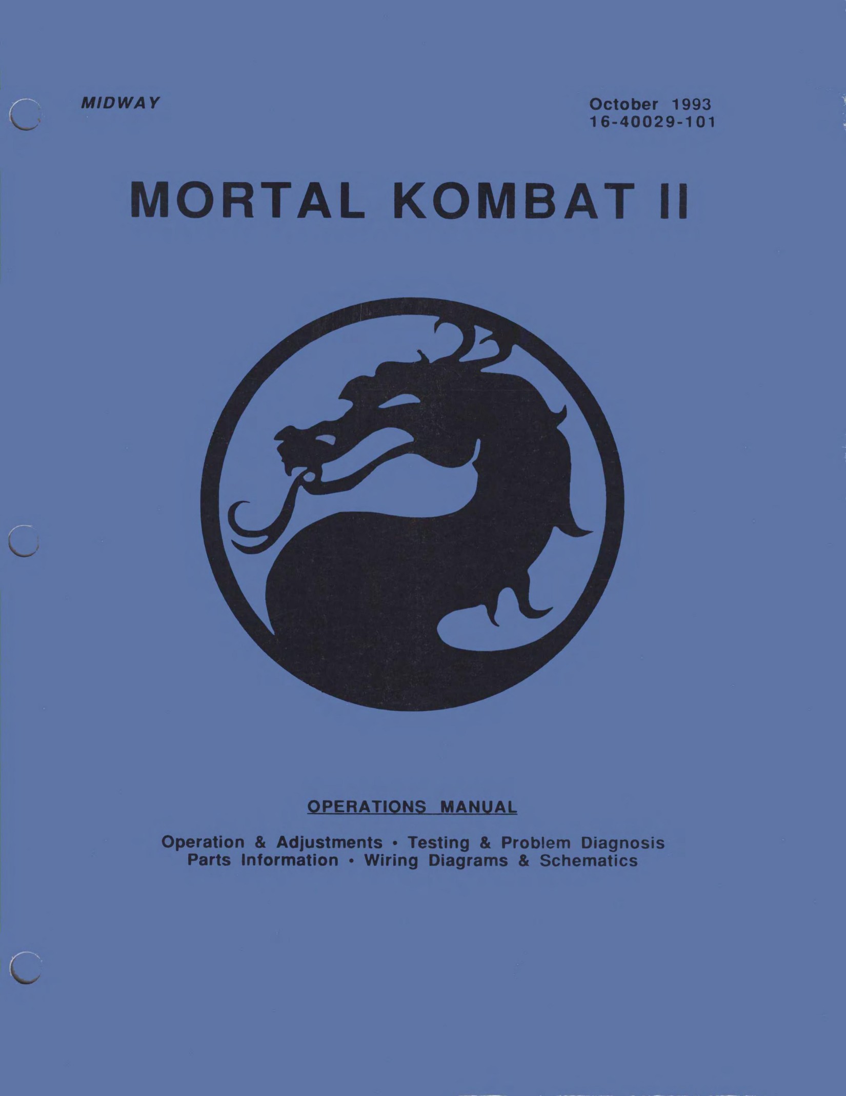 Mortal Kombat 2 (16-40029-101 Oct 1993)