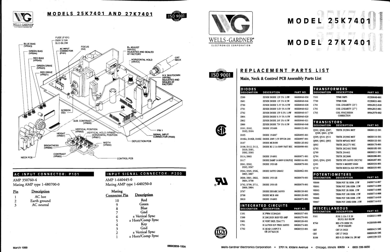 Wells-Gardner 25k7401 & 27k7401