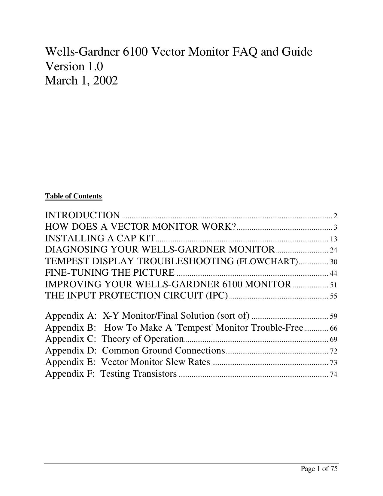 Wells-Gardner 19K6100 FAQ and Guide