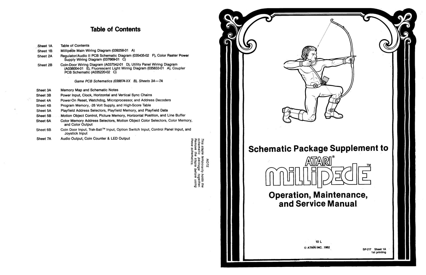 Millipede (SP-217 1st Printing) (Schematic Package) (U)
