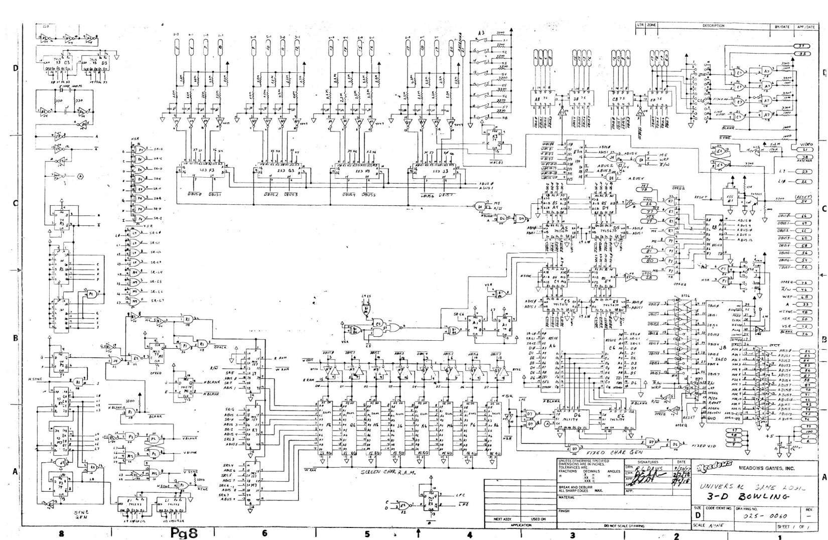 Meadows 3-D Bowling Schematics (partial)