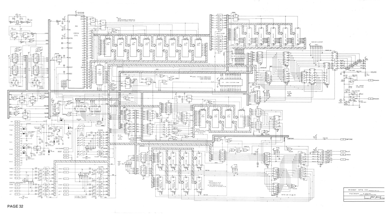 pacman logic board b schematics [ALTERNATE]