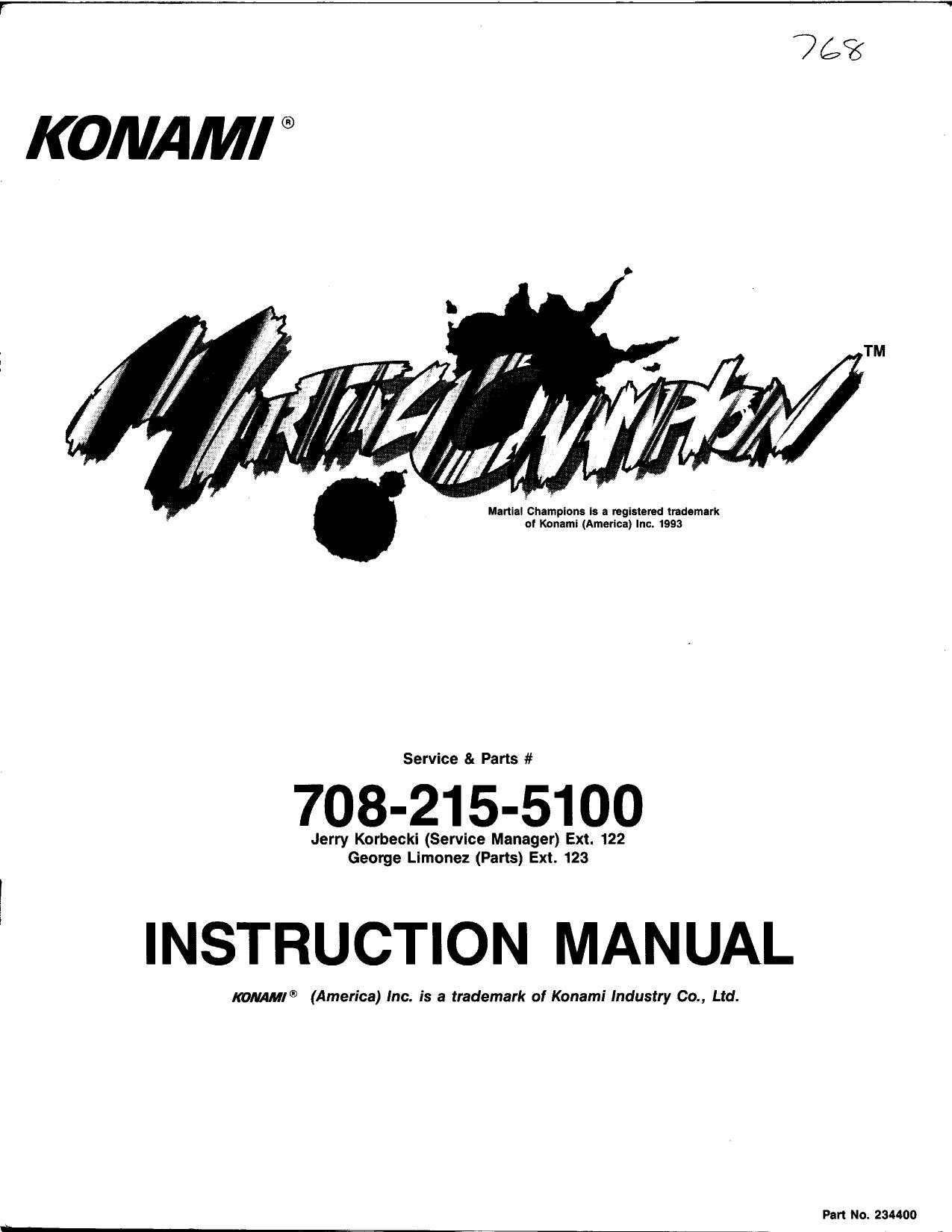 Martial Champion (Instructions) (U)