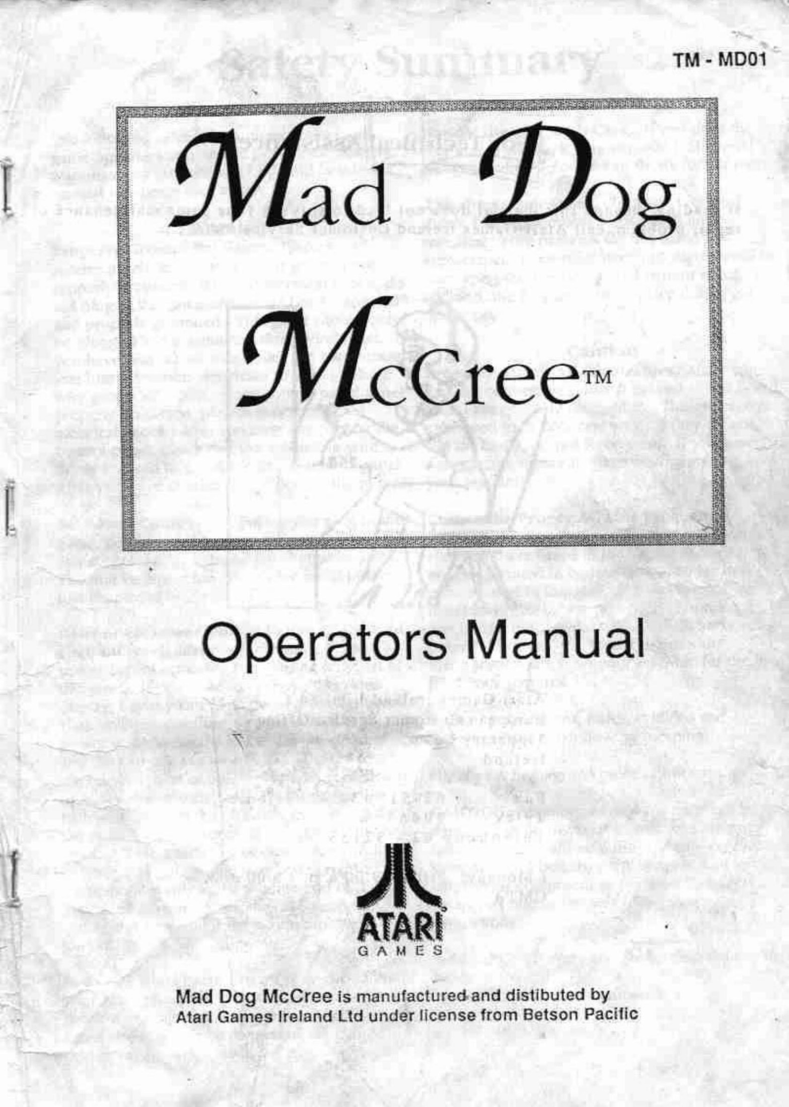 Mad Dog McCree TM-MD01 (Operator's) (U)